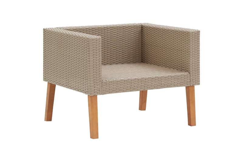 Loungesæt til haven 4 dele med hynder polyrattan beige - Beige - Havemøbler - Loungemøbler - Loungesæt