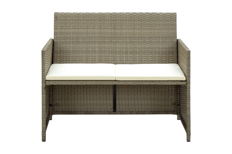 loungesæt til haven 4 dele med hynder polyrattan beige - Beige - Havemøbler - Loungemøbler - Loungesæt