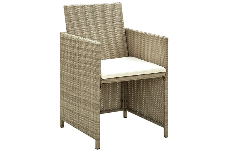 loungesæt til haven 4 dele med hynder polyrattan beige - Beige - Havemøbler - Loungemøbler - Loungesæt