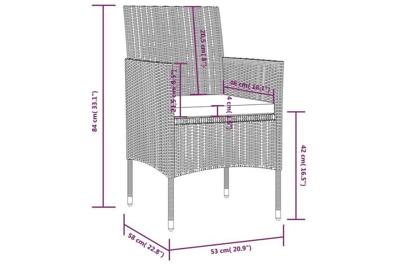 loungesæt til haven 8 dele med hynder polyrattan brun - Brun - Havemøbler - Loungemøbler - Loungesæt