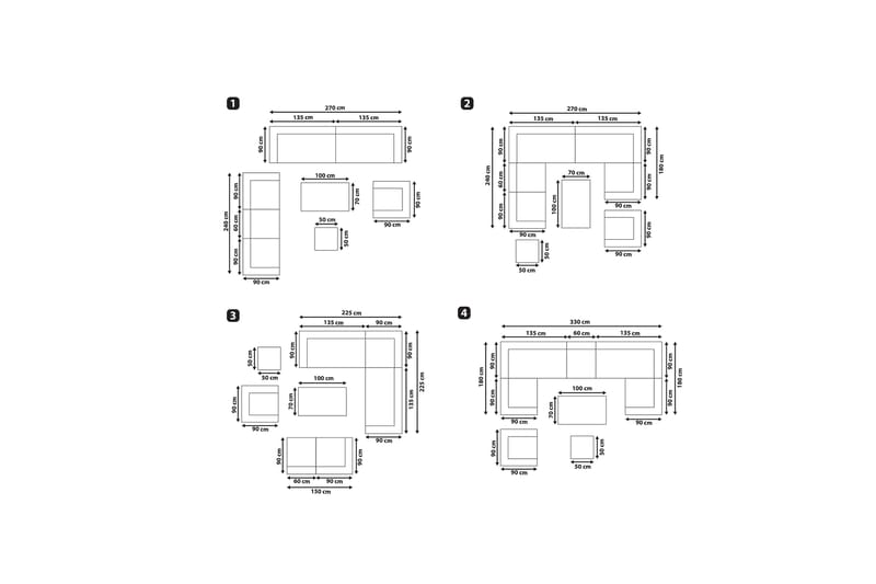 Melantha 8-Pers. Loungesæt - Lysebrun/Polyrattan - Havemøbler - Loungemøbler - Loungesæt