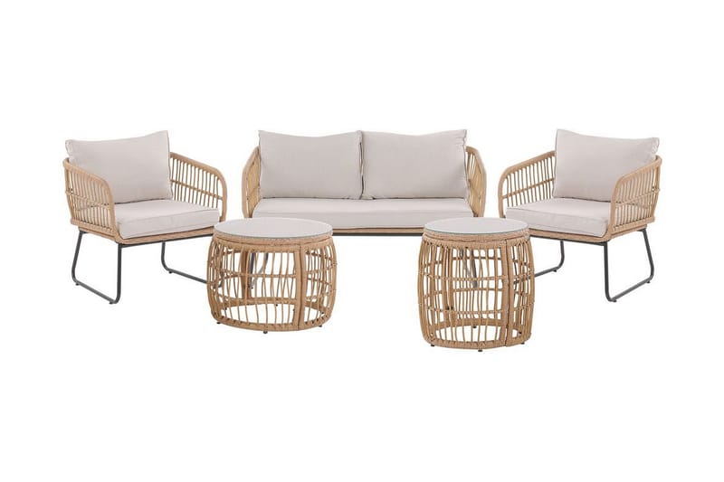 Pianillo 4-Pers. Loungesæt - Beige/Polyrattan - Havemøbler - Loungemøbler - Loungesæt