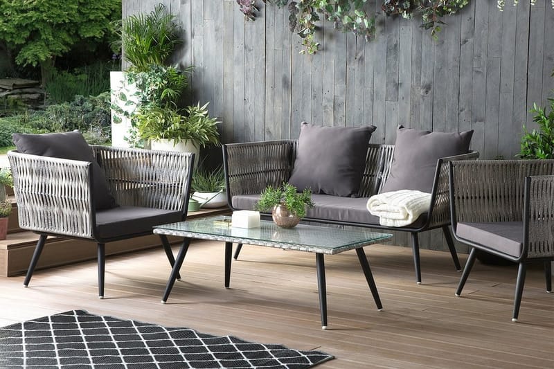 Ragusa Loungegruppe 156 cm - Grå - Altanmøbler - Havemøbler børn - Sofagrupper udendørs - Loungesæt