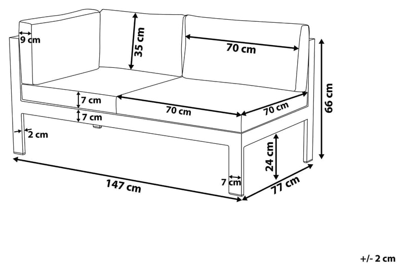 Tirrena 5-Pers. Loungesæt - Sort/Grå - Havemøbler - Loungemøbler - Loungesæt