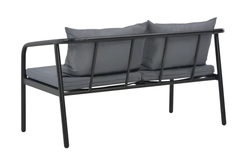 2-Personers Havesofa Med Hynder Grå Aluminium - Grå - Havemøbler - Loungemøbler - Loungesofaer