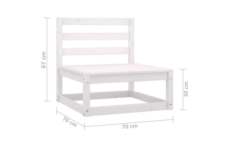 2-personers havesofa massivt fyrretræ hvid - Hvid - Havemøbler - Loungemøbler - Loungesofaer