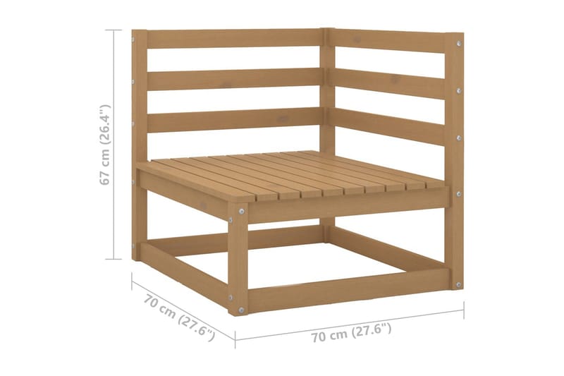 2-personers havesofa m. hynder massivt fyrretræ gyldenbrun - Brun - Havemøbler - Loungemøbler - Loungesofaer