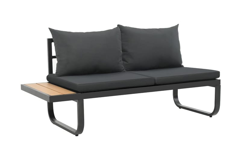 Havesofasæt I 2 Dele Med Hynder Aluminium Wpc - Grå - Havemøbler - Loungemøbler - Loungesofaer