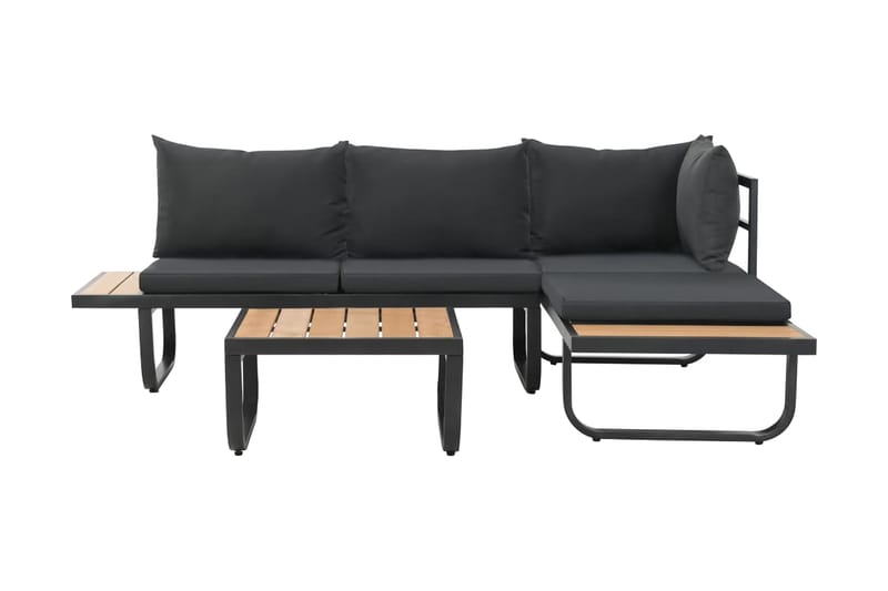 Havesofasæt I 2 Dele Med Hynder Aluminium Wpc - Grå - Havemøbler - Loungemøbler - Loungesofaer