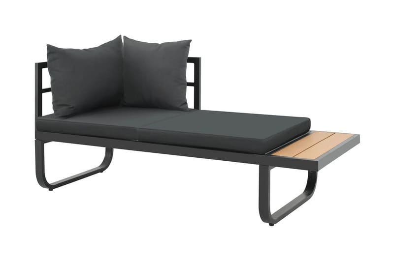 Havesofasæt I 2 Dele Med Hynder Aluminium Wpc - Grå - Havemøbler - Loungemøbler - Loungesofaer