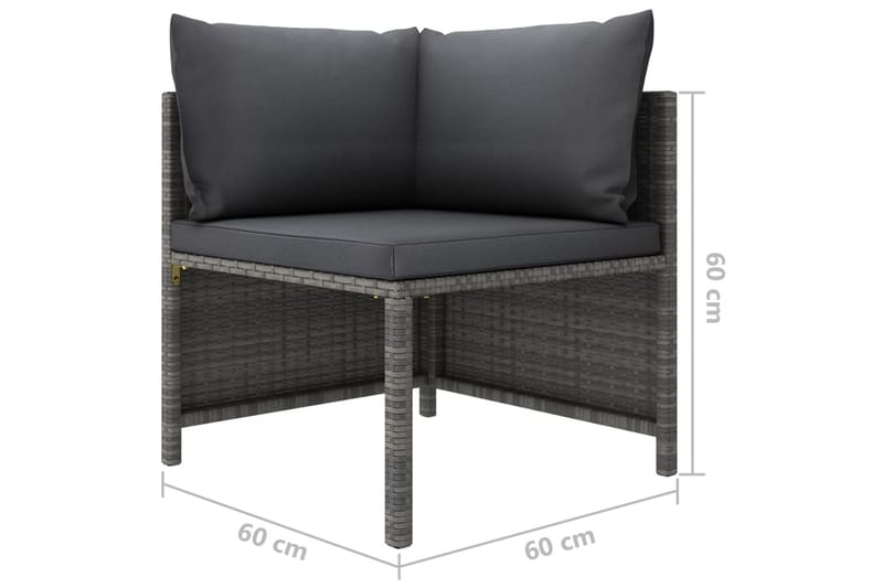 sofasæt 2 dele med hynder polyrattan grå - Grå - Havemøbler - Loungemøbler - Loungesofaer