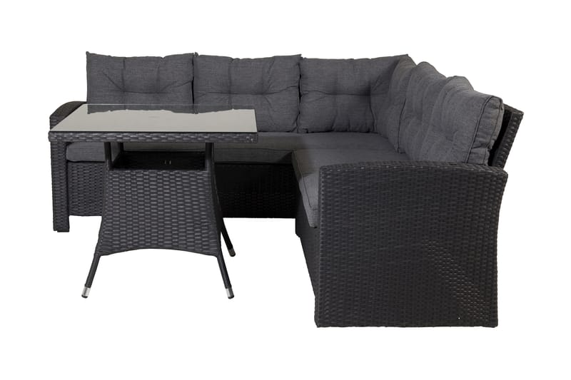 Watford Hjørnesofa Sort - Venture Home - Havemøbler - Loungemøbler - Loungesofaer