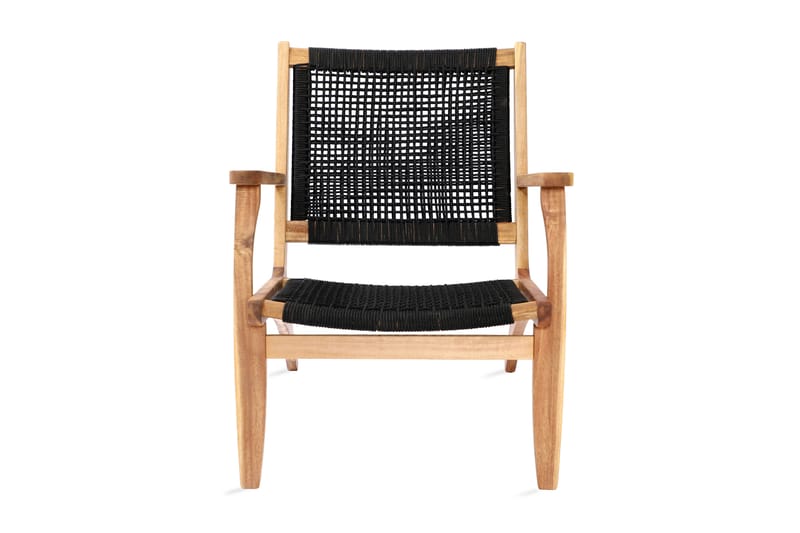 Little John Lænestol med Armlæn Sort/Natur - Venture Home - Loungestol udendørs - Udendørs lænestol - Havemøbler børn
