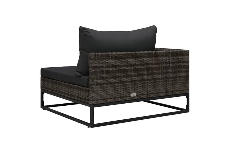 Havesofasæt 5 Dele med Hynder Polyrattan Grå - Grå - Havemøbler - Loungemøbler - Sofagrupper udendørs