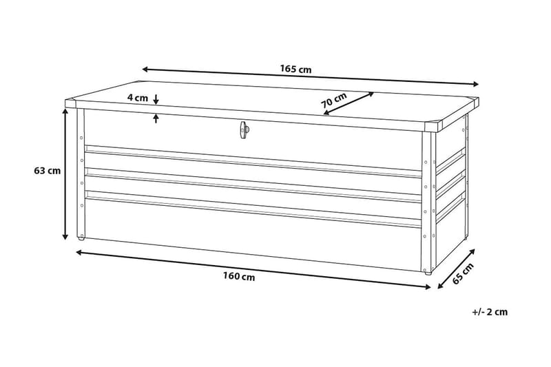 Cebrosa pudebox 165 cm - Hvid - Havemøbler - Pudeopbevaring & havemøbelovertræk - Hyndeboks