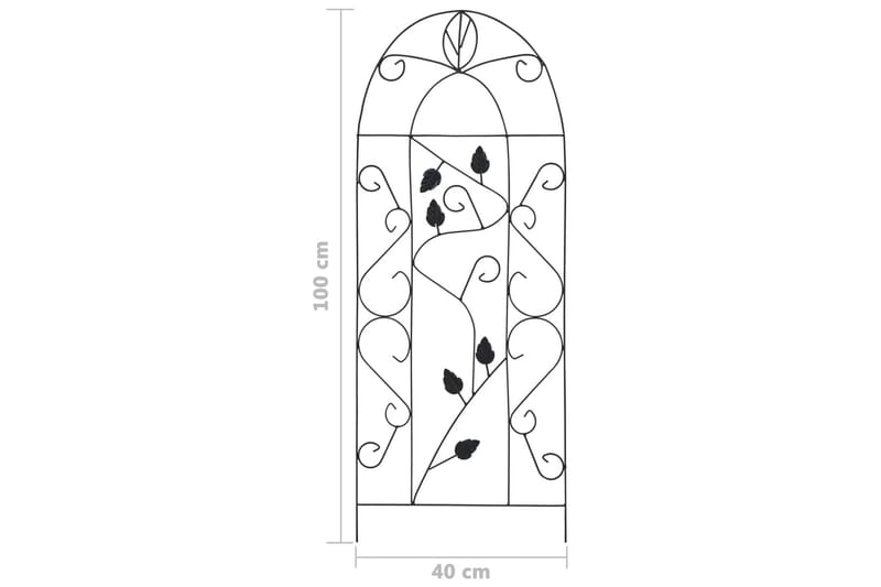 Plantestativer 3 Stk. 40X100 cm Jern Sort - Havemøbler - Solafskærmning - Afskærmning & vindsejl - Espailer