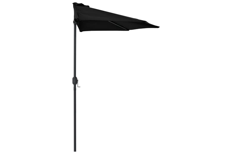 Altanparasol med aluminiumsstang 270x135x245 cm halv sort - Sort - Havemøbler - Solafskærmning - Parasoller