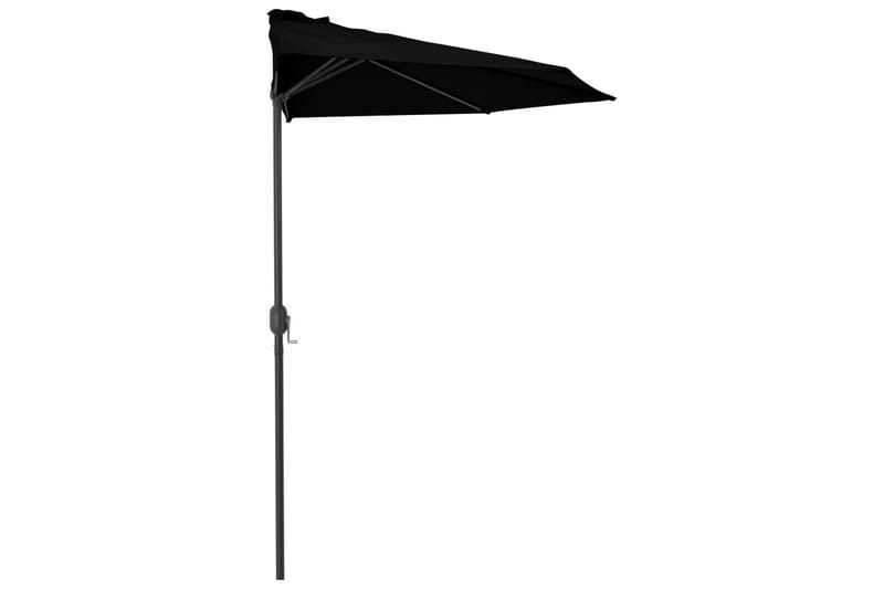 Altanparasol med aluminiumsstang 300x150x253 cm halv sort - Sort - Parasoller