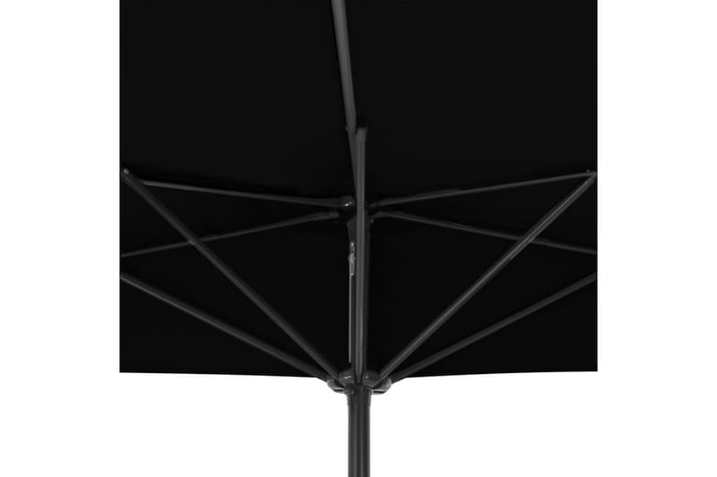 Altanparasol med aluminiumsstang 300x150x253 cm halv sort - Sort - Parasoller