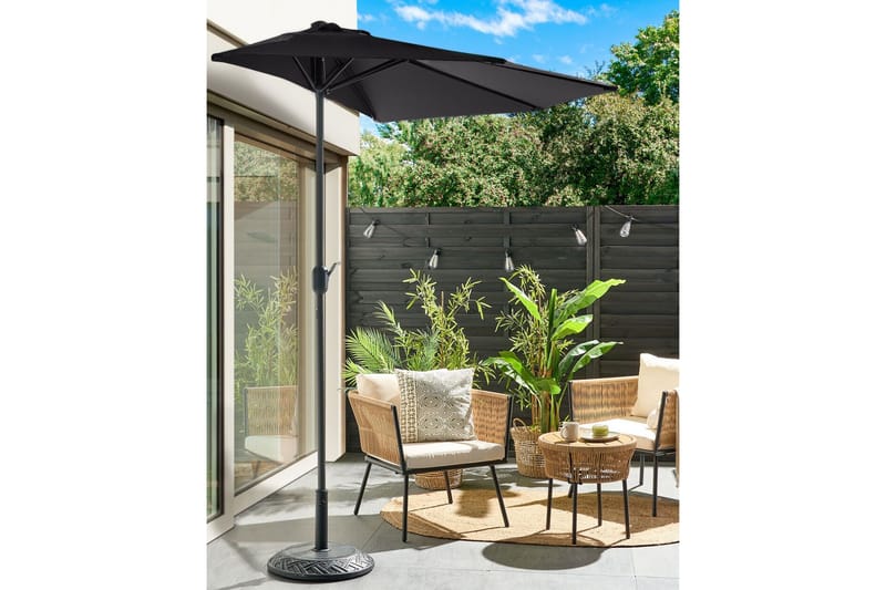 Carleton Parasol 100x100 cm - Sort - Havemøbler - Solafskærmning - Parasoller