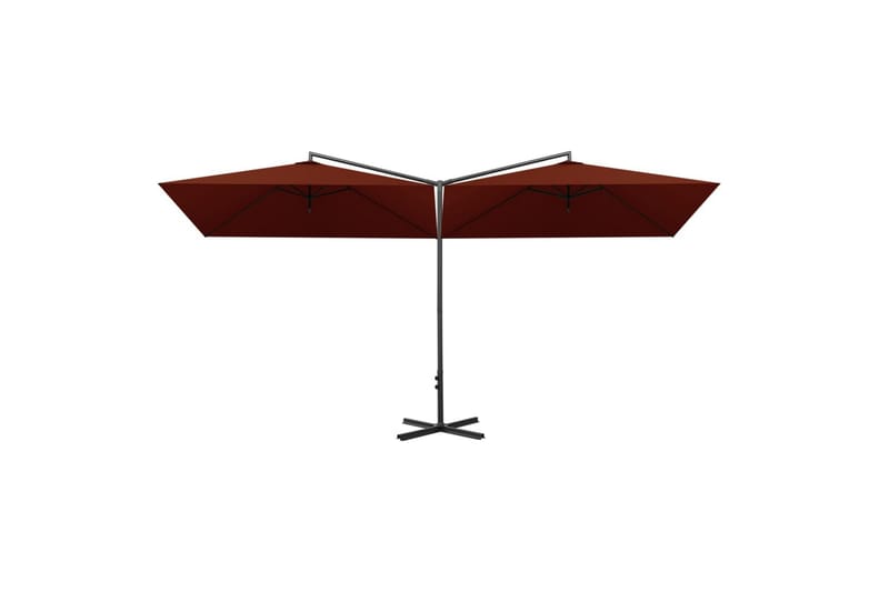 dobbelt parasol med stålstang 600x300 cm terrakotta - Parasoller