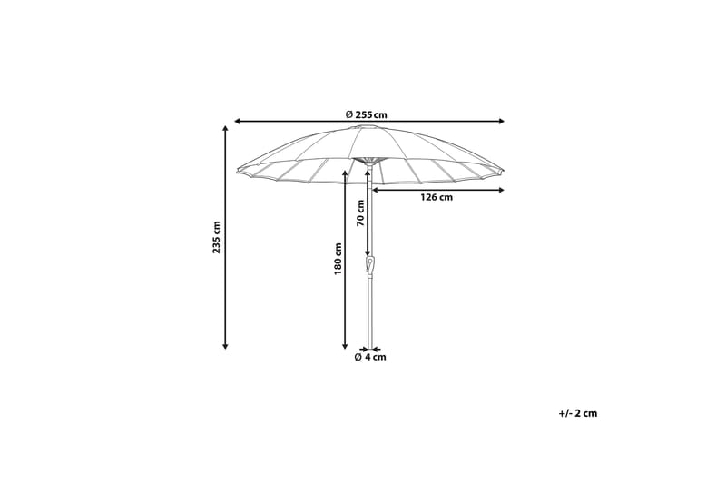 Faenza Parasol 255 cm - Sort/Grå - Havemøbler - Solafskærmning - Parasoller