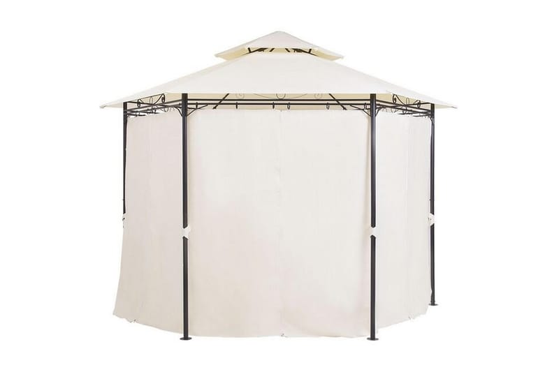 Dergano Pavillon Sekskantet 350 cm - Beige - Havemøbler - Solafskærmning - Havepavilloner - Komplet pavillon