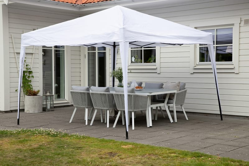 Easy up Pavillon 295x295 cm - Hvid - Havemøbler - Solafskærmning - Havepavilloner - Komplet pavillon