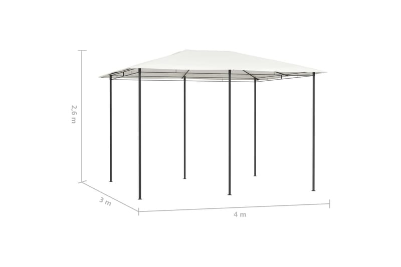 havepavillon 3x4x2,6 160 g/m² cremefarvet - Creme - Havemøbler - Solafskærmning - Havepavilloner - Komplet pavillon