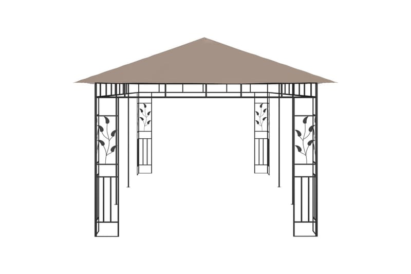 pavillon med myggenet 6x3x2,73 m 180 g/m² gråbrun - Gråbrun - Havemøbler - Solafskærmning - Havepavilloner - Komplet pavillon