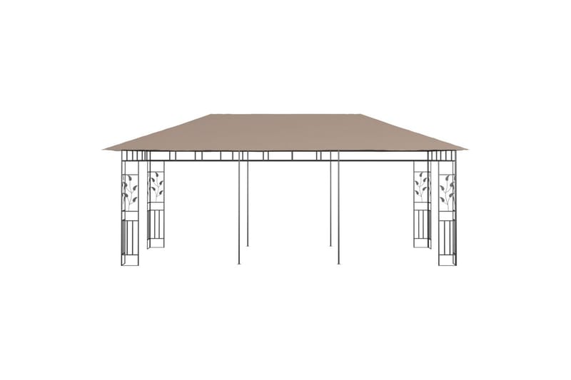 pavillon med myggenet 6x3x2,73 m 180 g/m² gråbrun - Gråbrun - Havemøbler - Solafskærmning - Havepavilloner - Komplet pavillon