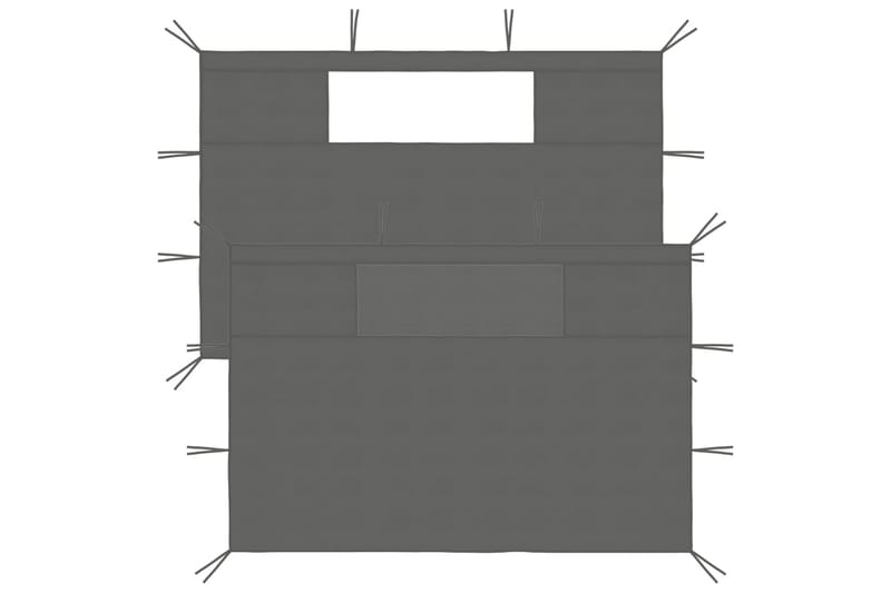 pavillonvægge med vinduer 2 stk. antracitgrå - Antracit - Havemøbler - Solafskærmning - Havepavilloner - Komplet pavillon