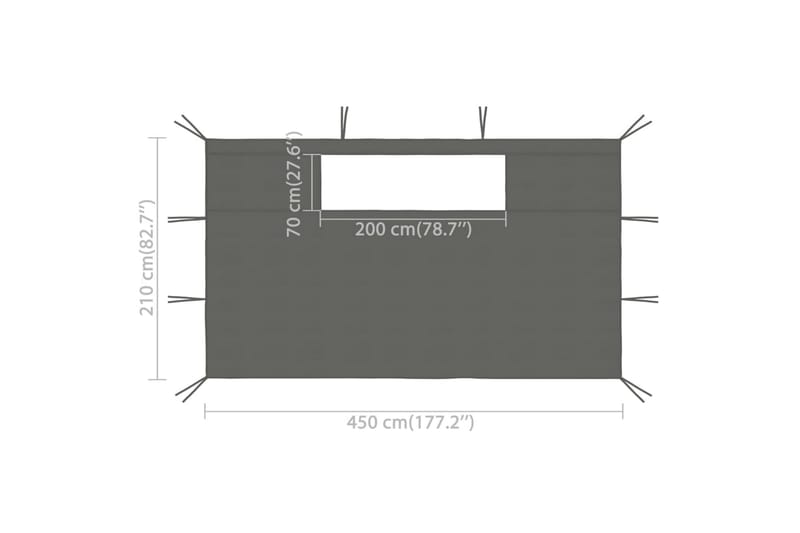 pavillonvægge med vinduer 2 stk. antracitgrå - Antracit - Havemøbler - Solafskærmning - Havepavilloner - Komplet pavillon