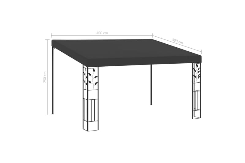 Vægmonteret Pavillon 4X3X2,5 M Antracitgrå - Havemøbler - Solafskærmning - Havepavilloner - Komplet pavillon