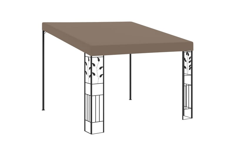 vægmonteret pavillon 3x3x2,5 m gråbrun - Gråbrun - Havemøbler - Solafskærmning - Havepavilloner - Komplet pavillon