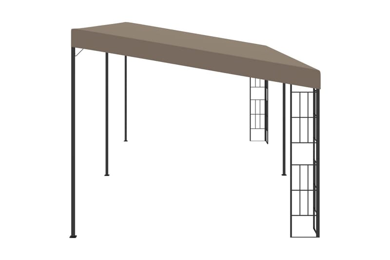 vægmonteret pavillon 6x3 m stof gråbrun - Gråbrun - Havemøbler - Solafskærmning - Havepavilloner - Komplet pavillon