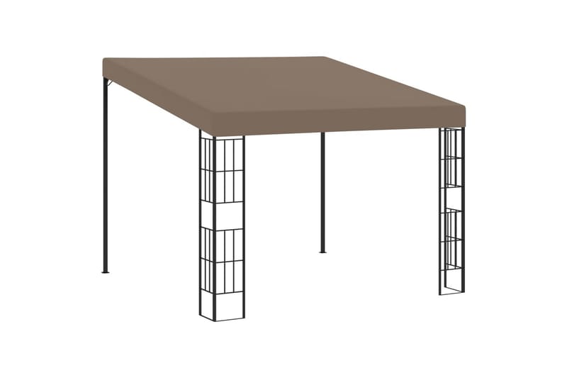 vægmonteret pavillon 3x3 m stof gråbrun - Gråbrun - Havemøbler - Solafskærmning - Havepavilloner - Komplet pavillon