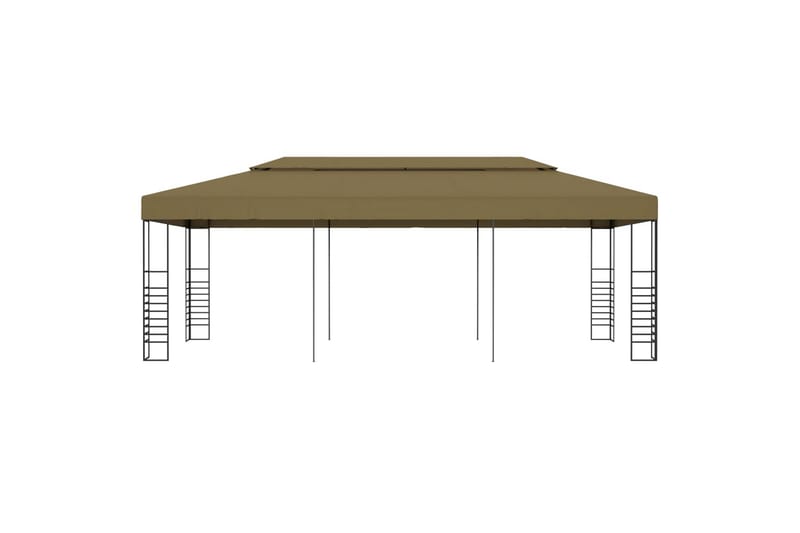 Pavillon 6x3x2,7 m 180 g/m² gråbrun - Gråbrun - Havemøbler - Solafskærmning - Havepavilloner - Komplet pavillon