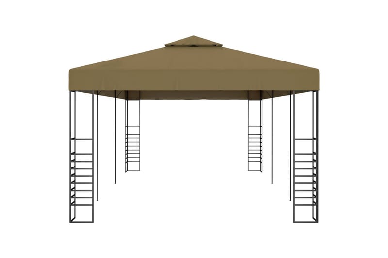 Pavillon 6x3x2,7 m 180 g/m² gråbrun - Gråbrun - Havemøbler - Solafskærmning - Havepavilloner - Komplet pavillon