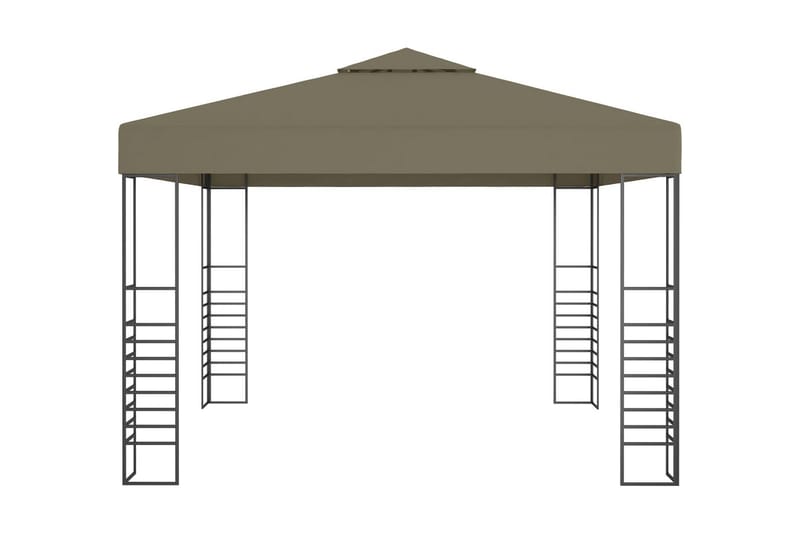 pavillon med lyskæder 3x3 m 180 g/m² gråbrun - Gråbrun - Havemøbler - Solafskærmning - Havepavilloner - Komplet pavillon