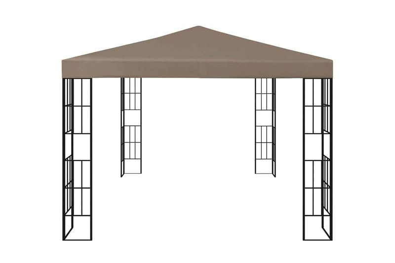 pavillon med lyskæder 4x3 m gråbrun - Gråbrun - Havemøbler - Solafskærmning - Havepavilloner - Komplet pavillon