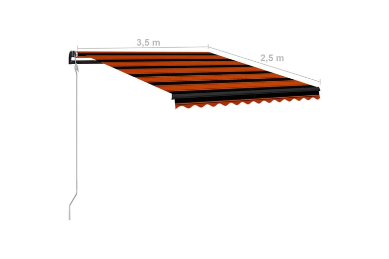 Automatisk Foldemarkise 350X250 cm Orange Og Brun - Havemøbler - Solafskærmning - Markiser - Vinduesmarkise