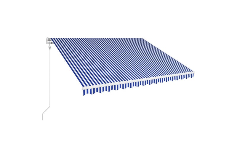 automatisk foldemarkise  400 x 300 cm blå og hvid - Blå - Balkonmarkise - Markiser - Terrassemarkise