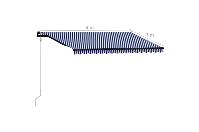 Automatisk Foldemarkise 400X300 cm Blå Og Hvid - Havemøbler - Solafskærmning - Markiser - Vinduesmarkise