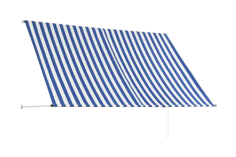 foldemarkise 250x150 cm blå og hvid - Flerfarvet - Vinduesmarkise - Markiser - Solbeskyttelse vindue
