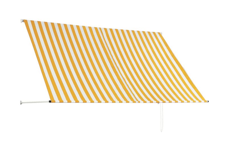 foldemarkise 250x150 cm gul og hvid - Flerfarvet - Vinduesmarkise - Markiser - Solbeskyttelse vindue