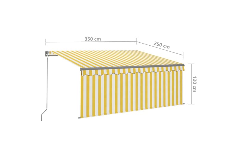 foldemarkise m. rullegardin + LED-lys 3,5x2,5 m manuel - Gul - Vinduesmarkise - Markiser - Solbeskyttelse vindue