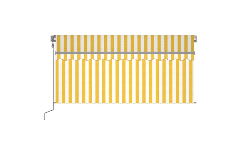 foldemarkise m. rullegardin 3,5x2,5 m automatisk gul/hvid - Gul - Havemøbler - Solafskærmning - Markiser - Vinduesmarkise