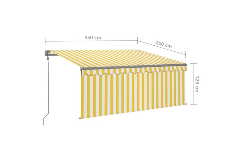 foldemarkise m. rullegardin 3,5x2,5 m automatisk gul/hvid - Gul - Havemøbler - Solafskærmning - Markiser - Vinduesmarkise