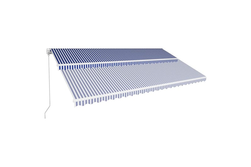 foldemarkise manuel betjening 600 x 300 cm blå og hvid - Blå - Balkonmarkise - Markiser - Terrassemarkise